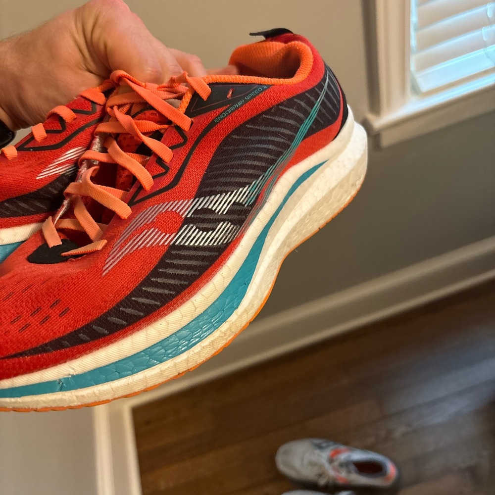 Saucony Red and Black Athletic Shoes